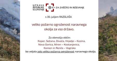 Razglas velike požarne ogroženosti od 30 7 2026
