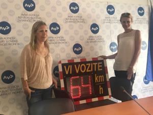 Prikazovalnik hitrosti je prevzela mag. Anita Reich iz oddelka za okolje in prostor.