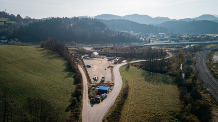 Gradbišče čistilne naprave novembra 2025