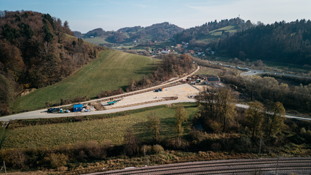 Gradbišče čistilne naprave novembra 2025