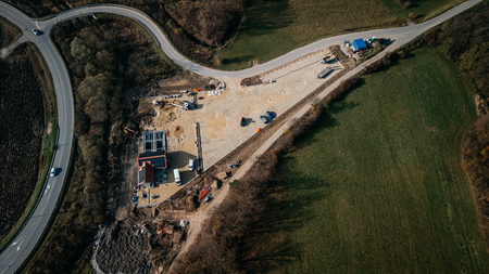 Gradbišče čistilne naprave novembra 2025