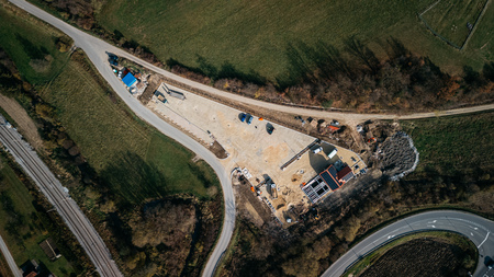 Gradbišče čistilne naprave novembra 2025