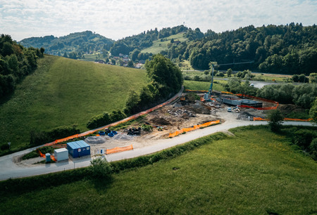 Gradbišče čistilne naprave maja 2025