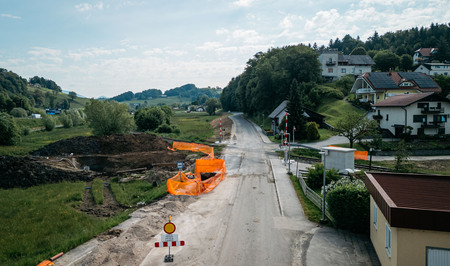 Gradbišče kanalizacijskega omrežja maja 2025