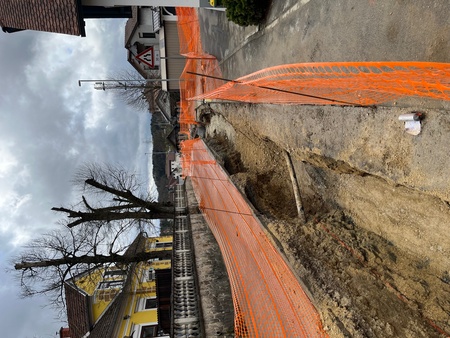 Gradnja kanalizacijskega omrežja na Grobelnem marca 2025