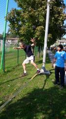 Šmarski planinci so obiskovalcem omogočili hojo po vrvi. 