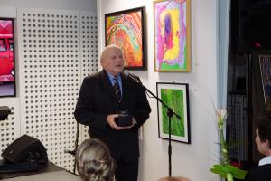 Alojz Tirgušek med zahvalnim nagovorom. 